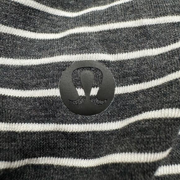Lululemon Athletica Heathered Dark Gray Striped Long Sleeve Tee - Picture 3 of 3